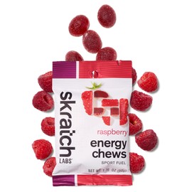 Skratch Labs Skratch Labs Energy Chews | Energy Gummies for Running, Cycling, and Sports Preformance | Energy Gel Alternative | Raspberry (10 Pack) | Gluten Free, Vegan