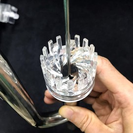 2pcs Aquarium Oil Skimmer Acrylic Oil Removal Fish Tank Remove Oil Slick Film Float Control Valve Inlet and Outlet Pipe Degreasing Film Basket Aquarium Filter