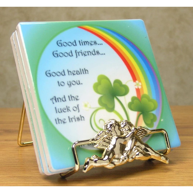 BANBERRY DESIGNS Cherub Decor - Plate Stand - Set of