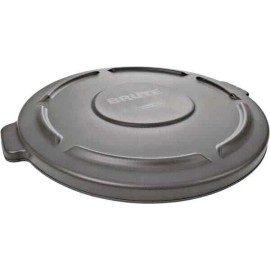 Rubbermaid Round Lid for Use with 55 Gal Round Trash Cans Gray, Polyethylene,.