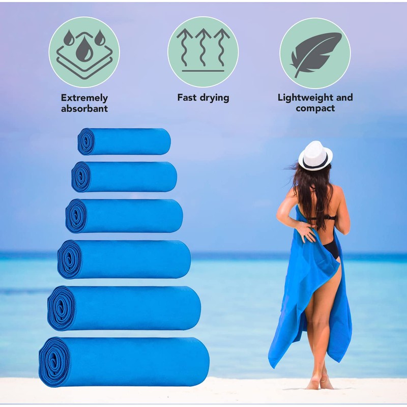 Outdoor World Travel Microfibre Towel Quick Dry, Compact, Ultra Lightweight,