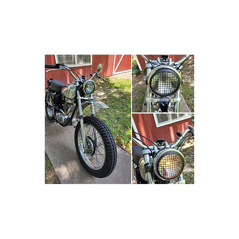 Alchemy Parts 5.75" INCH Guard Metal Headlight Cover for Scrambler