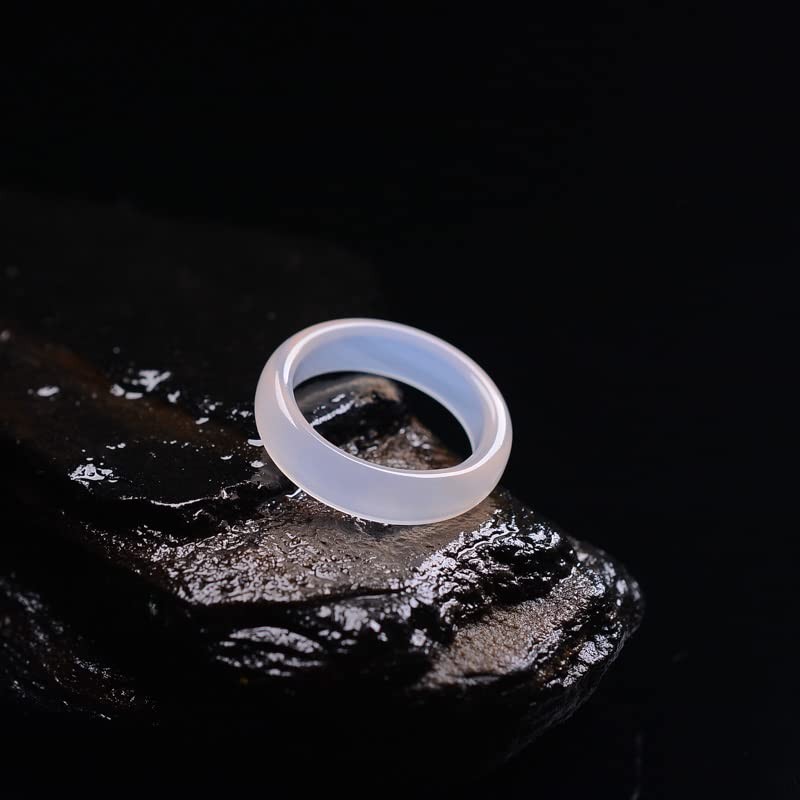 YIGEDAN 3 x Natural Agate Rings White Jade Rings Jewelry
