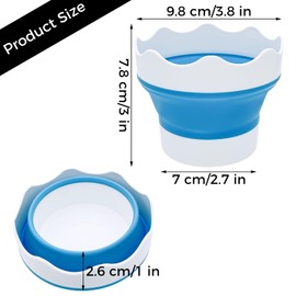 Ravlzors 4PCS Paint Water Cup Collapsible Paint Brush Washer Silicone Portable Watercolor Brush Holder Mini Foldable Washing Buckets Multifunctional Organizer Cleaner for Watercolor Oil Painting