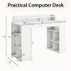 Costway Home Office Table Computer Study Desk w/Dual 3 Tier
