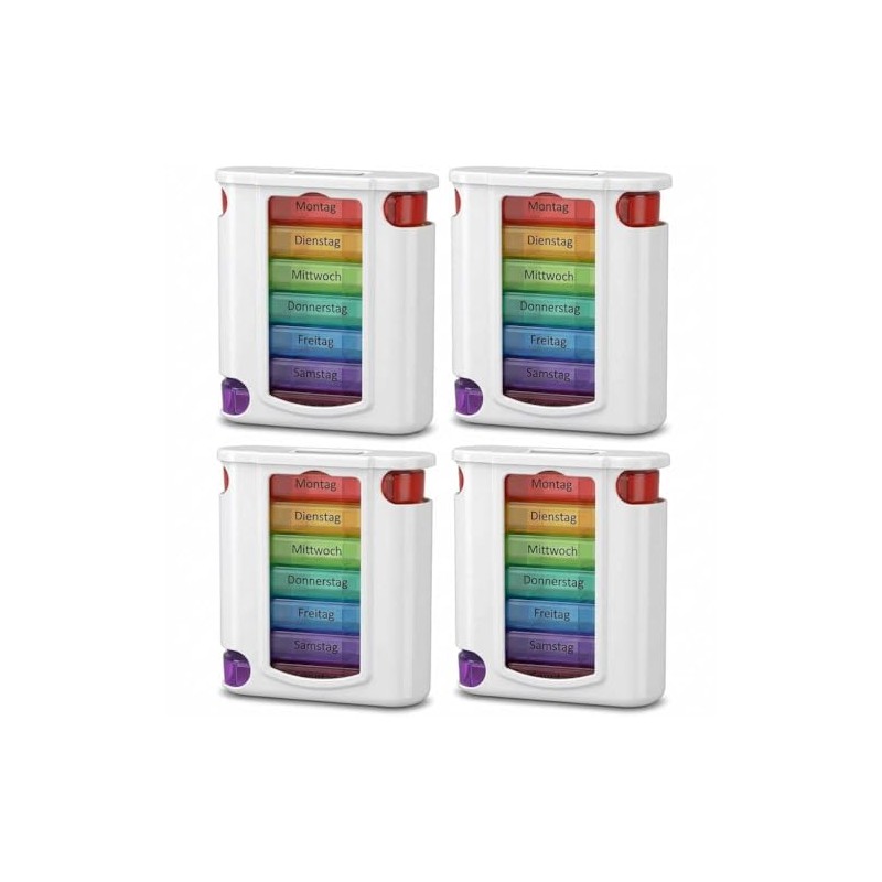KAMACA Pack of 4 (= 4 pieces) practical medication dispenser