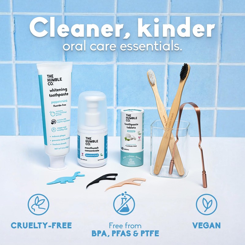 The Humble Co Fluoride-Free Chewable Toothpaste Tablets, Mint - Bite,