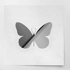 Decal Stickers of Butterfly (Metallic Silver) (Set of 2) Premium Waterproof Vinyl Decal Stickers for Laptop Phone Accessory Helmet Car Window Mug Tuber Cup Door Wall Decoration - ANDVER1e34013SI