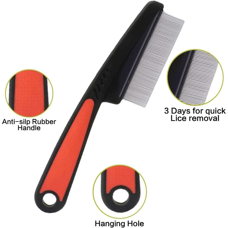 2 PCS Dandruff Comb, Stainless Steel Fine Tooth Comb, Scalp