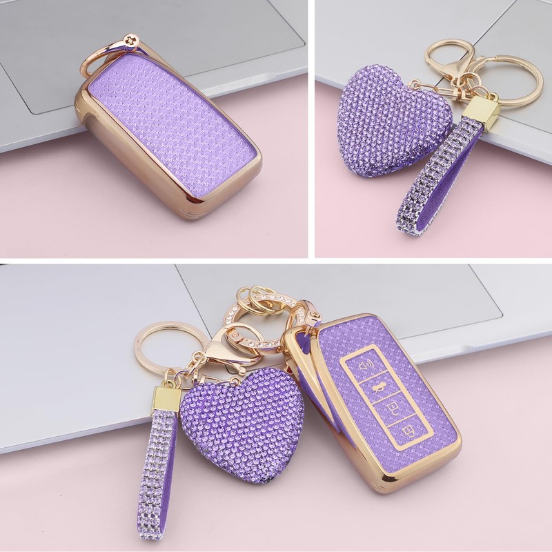 Meruns Compatible with Lexus key fob cover with Diamond Bling
