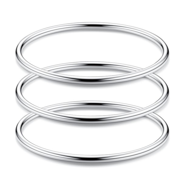 Florideco 3mm 14K Gold Bangles for Women Bangle Set Stainless