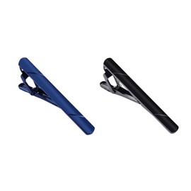 Kaluroil 2 Pieces Tie Clip, Classic Business Style, Tie Clip for Men (Pistol Black + Navy), copper