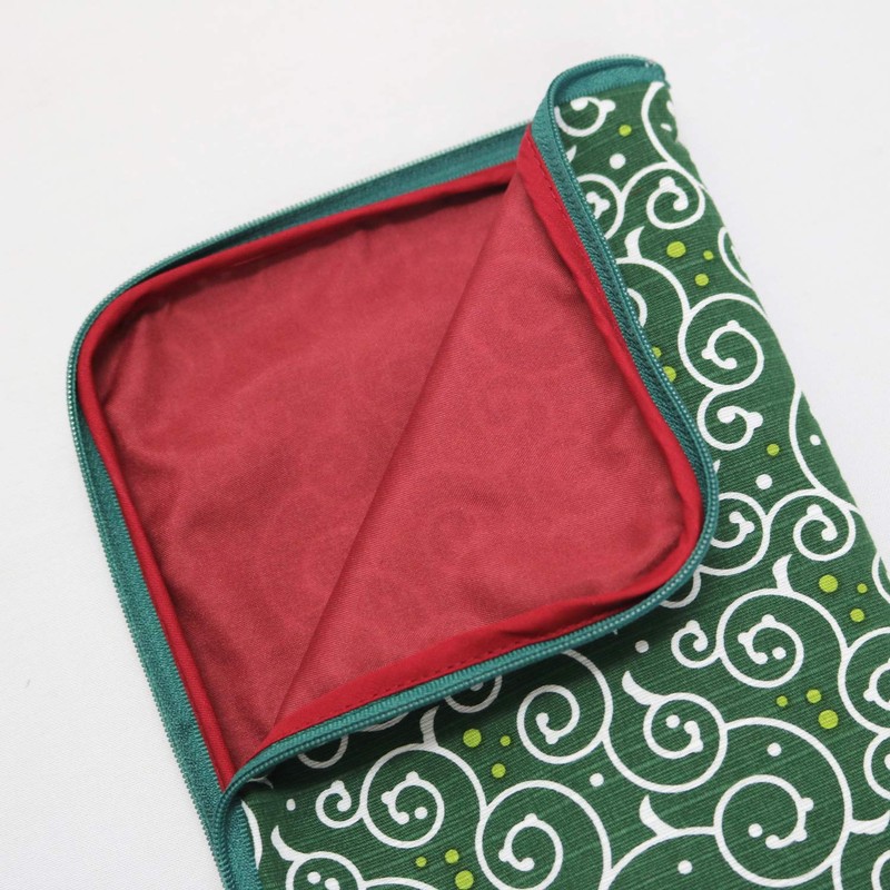 Keisui Dot Arabesque Goshuin Book L-Shaped Pouch, Green
