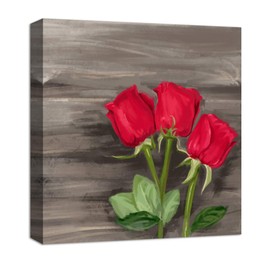 NWT IDEA4WALL Canvas Wall Art Abstract Beautiful Bunch of Flowers Painting Artwork for Home Prints Framed - 12x12 inches