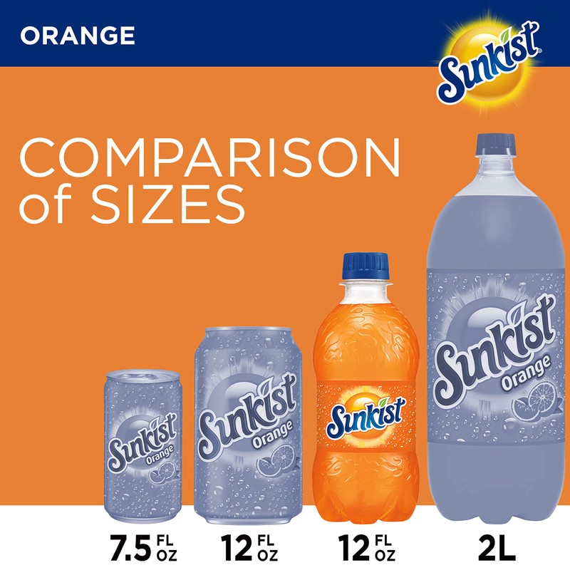 Sunkist Orange Soda, 12 fl oz bottles, 8 pack