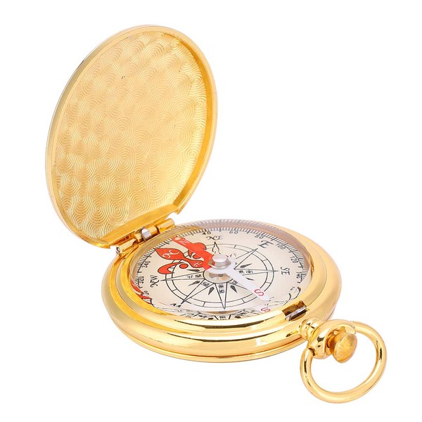 Compass Compass Compass Pocket Watch Type Brass with Ring, Compact, Lightweight, Portable, For Outdoors, Disaster Prevention, Climbing, Hiking