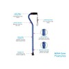 NOVA Designer Walking Cane with Offset Handle, Lightweight Adjustable Cane
