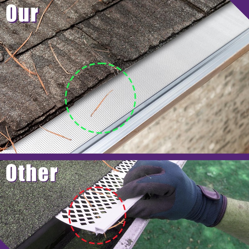 Mxclimate 5" Gutter Guard, 48FT Stainless Steel Micro-Mesh Gutter Cover