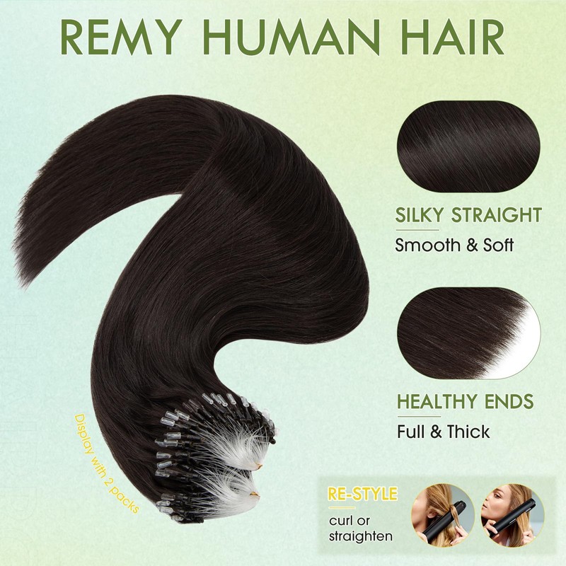 Hairro Microlinks Hair Extensions Human Hair Micro Loop Hairpieces Easy