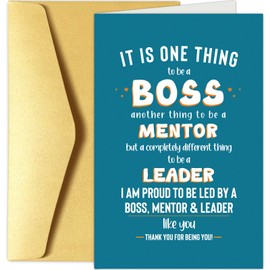 Chenive Thank You Card for Boss Leader Mentor, Funny Boss's Day Card for Men Women, Boss Birthday Card, Appreciation Card for Manager Employer, Proud to be Led by You