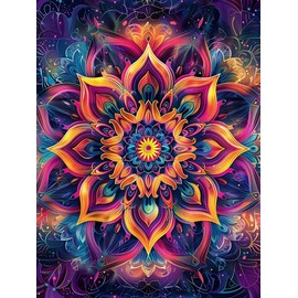 MOMAKA 5D Diamond Painting Kits Mandala Flower for Adults, DIY Diamond Painting Full Drill Set Shiny Round Diamond Arts Craft Cross Embroidery Painting Kits for Home Wall Decoration 30 x 40 cm - 11