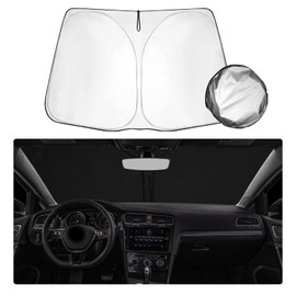 SHAOHAO SHAOHAO Kompatibel mit VW Golf MK7 7.5 / Leon MK3 Cupra 5F 2013-2019 Zubeh?r Sonnenblende Silber beschichtetes Gewebe Faltbare Sonnenblende, UV- und Hitzeschutz Sonnenblende, Windschutzscheibe