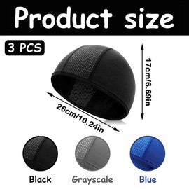 PVFZXS Pack of 3 Helmet Caps, Summer Underhelmet Cap, Summer Cycling Hat, Cycling Hat, Cycling Hat, Sports Cap, Skull Cap, Breathable, blue