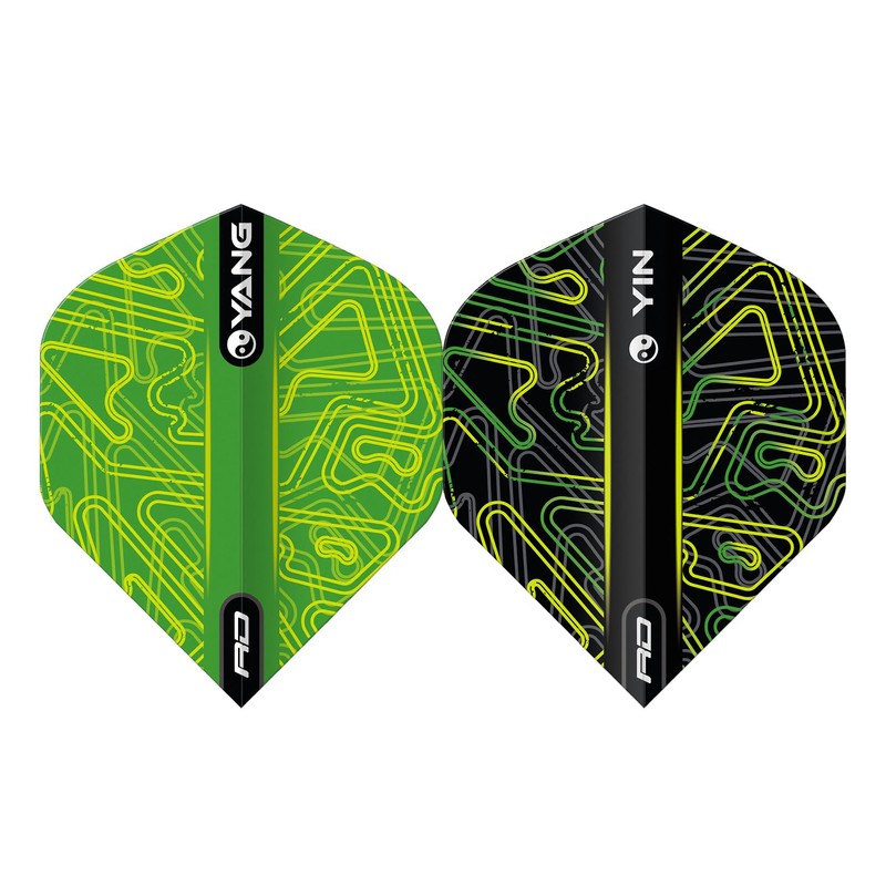 RED DRAGON Yin Yang Double-Sided Green and Black Standard Dart