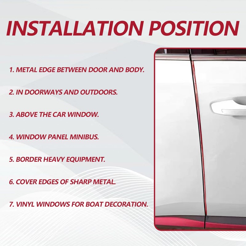 16FT (5M) Car Door Edge Protector, Universal U Shape Trim