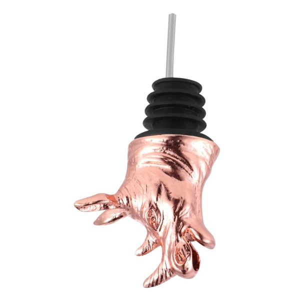FUNOMOCYA Rose Gold Rhino Head Wine Pourer and Stopper Zinc