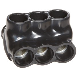 Morris Products 97643 Black Insulated Multi-Cable Connector - Dual Entry 3 Ports 250 - 6 Wire Range, 1-Pack