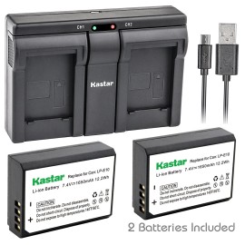 Kastar  LP-E10 Battery& USB Dual Charger for Canon EOS 1100D,1200D,13