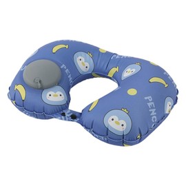 BIKPRST Inflatable Neck Pillow, Travel Pillow, Neck Pillow, Inflatable Aeroplane, Adult Neck Pillow, Comfortable Fabric - On Plane, Car, Train (Blue)