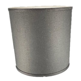 FenchelShades.com 12" Top Diameter x 12" Bottom Diameter 12" Height Cylinder Drum Lampshade USA Made (Designer Linen Black)