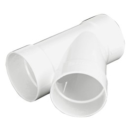 NDS 4P08 PVC S&D 45° Wye, 4-Inch, for Hub X Hub X Hub Solvent-Weld Connections, for use with 4-Inch Sewer and Drain Pipe, White