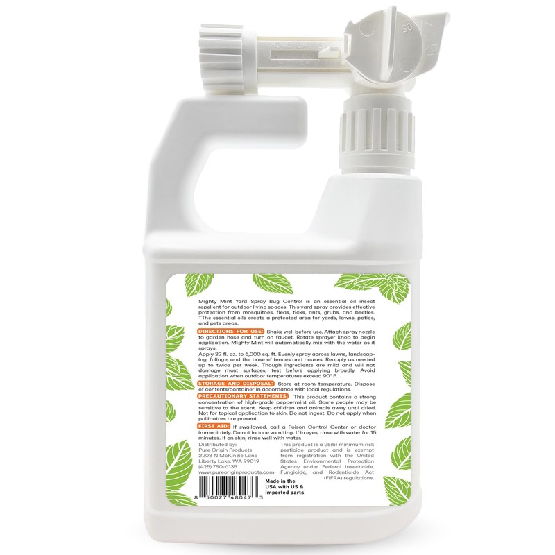 Mighty Mint Peppermint Oil Lawn & Yard Bug Control Spray