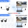 VORGUT Wireless Security Camera System Outdoor, 2pcs 2K Dual Lens