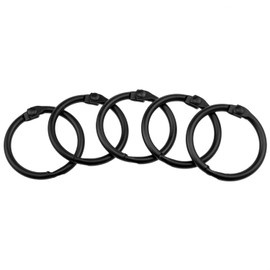 VAKTOK Binder Ring Black Metal Hinged Ring Book Binder Ring Stapler Hinged Buckle Ring Scrapbook Sketchbook Craft Album DIY Binding Ring -20PCS