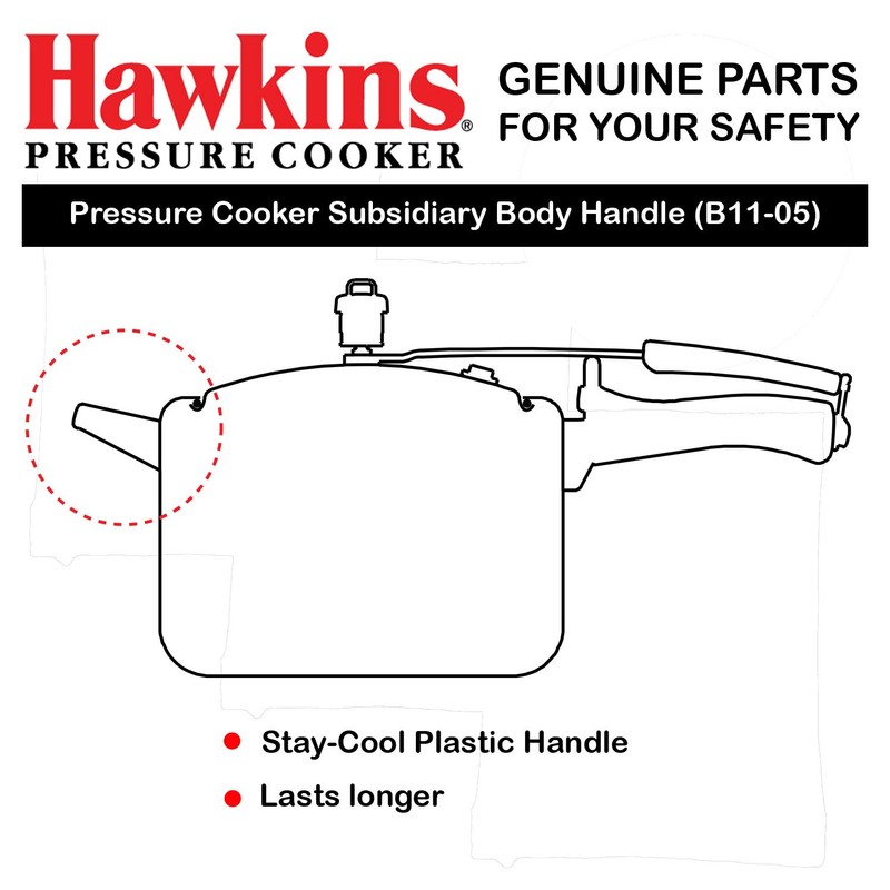 Hawkins Pressure Cooker New Subsidiary Handle(B11-05) 1 Unit-3.5 Litre to