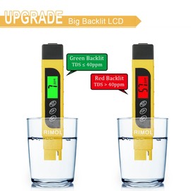 TDS Meter Digital Water Tester, RIMOL 3-in-1 4 Modes TDS/EC/Temperature(°C,°F) Meter,Water Testing for Drinking Water,Swimming Pools,Aquariums,Hydroponics, Measure 0-9999 ppm (Yellow)