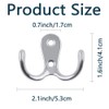 HZYUEKUN 6 Pcs Double Prong Robe Hooks Double Hook Cloth