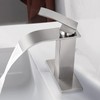 Qomolangma Waterfall Bathroom Faucet, Brushed Nickel Modern Single Handle Bathroom