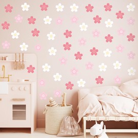SHUCHING 9 Sheets DIY Cherry Blossom Wall Decals Peel and Stick, Vinyl Pink Flower Wall Sticker, Wall Decor Art Home Decoration for Living Room Bedroom