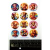 Stickasaurus Wrecks Colorful Teddy Bears Round Stickers Sheet