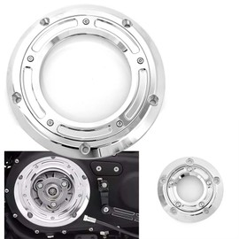 Cyreedom Transparent Motorcycle Derby Cover Timer Cover for Harley Big Twin Cam Touring Electra Glide Road King Dyna Softail Heritage Fatboy 1999-2013 (Chrome)