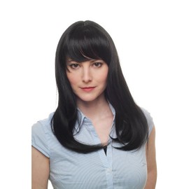 WIG ME UP - 9250-1B Women's Wig Black Long Straight Hair Bangs Hairstyle