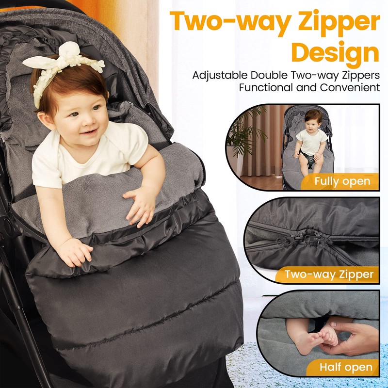 Orzbow Universal Footmuff for Stroller, Winter Warm Baby Stroller Bunting