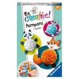 Ravensburger 18429 Be Creative Pompom Animals, DIY for Children from 6 Years