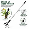 Stand-Up Weed Puller for Garden – 45-Inch Adjustable 4-Claw Root