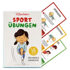 Kleintober I 30 Training Cards for Children and Teenagers I Movement Games for Children Playfully Fit I Sports Educational Games from 3 Years with Motivational Kick I Sports Equipment for Children